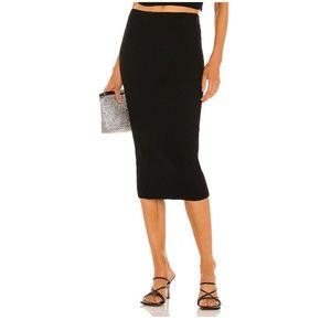 Alice + Olivia Laina Wool Blend Rib-Knit Pencil Skirt in black